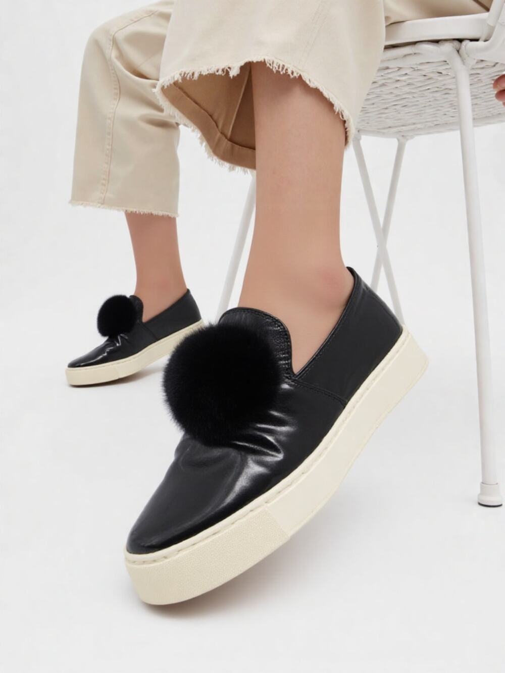 Michael Kors Collection Eddy Sneakers Black Leather 5.5